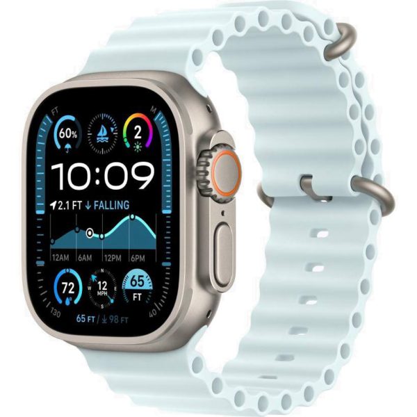 Умные часы Apple Watch Ultra 2 49 мм Natural Titanium Ocean Band Ice Blue