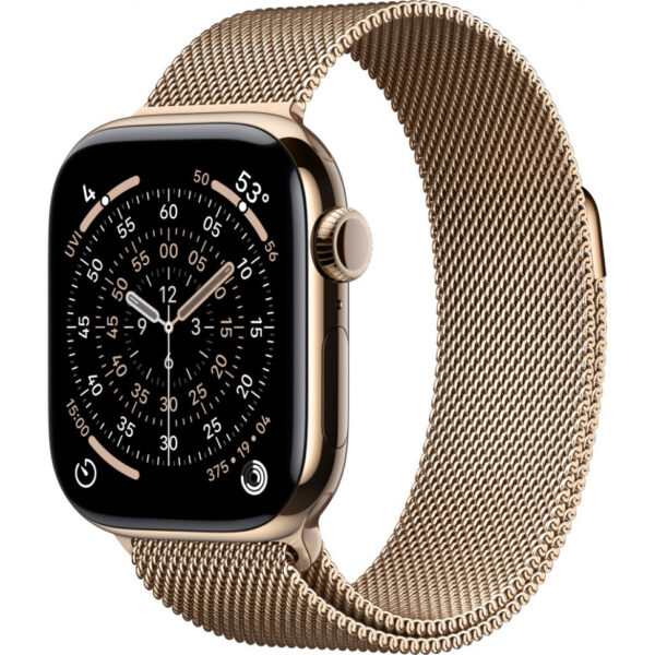 Умные часы Apple Watch Series 11 46 мм Titanium Milanese Loop Золотой