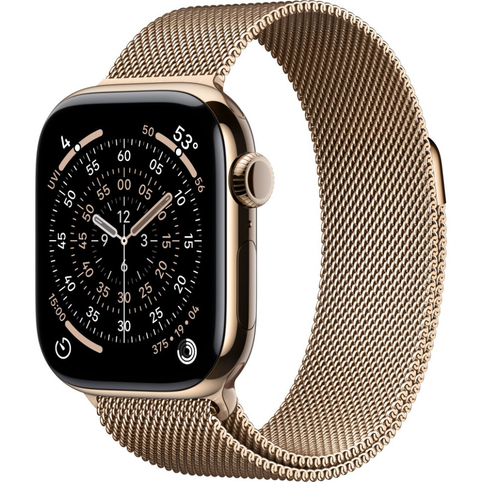 Умные часы Apple Watch Series 11 46 мм Titanium Milanese Loop Золотой Умные часы Apple Watch Series 11 46 мм Titanium Milanese Loop Золотой