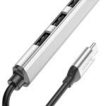 Мультипорт Hoco HB26 Type-C to 1xUSB 3.0 3xUSB 2.0 Серебристый