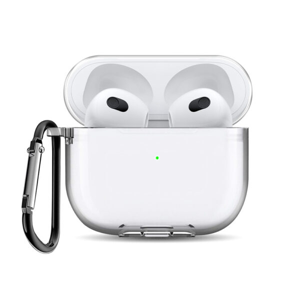 Чехол силиконовый Gurdini Silicone Case с карабином для AirPods Pro 2 Прозрачный