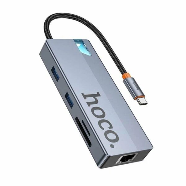 Мультипорт Hoco HB52 Type-C to 2xUSB 3.0 HDMI MicroSD SD RJ45 Type-C